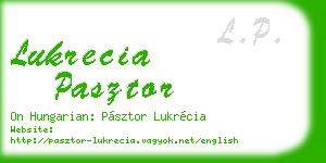 lukrecia pasztor business card