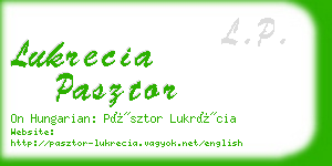 lukrecia pasztor business card